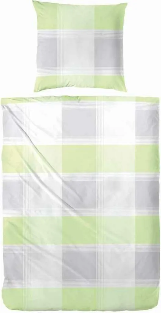 OFFERTA Biancheria da Letto Hahn Seersucker 135x200 - Verde a Quadri