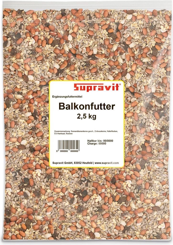 Supravit Balkonfutter für Wildvögel 2,5kg | Premium Produktbild 