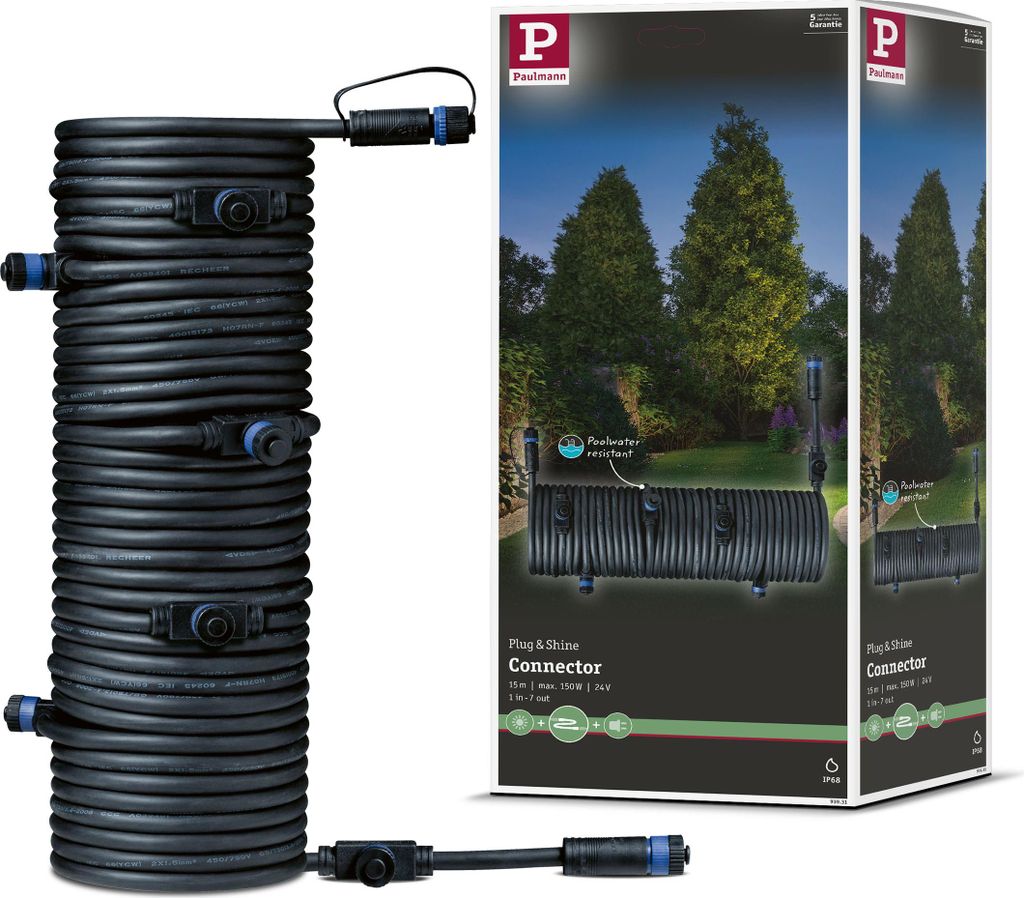 Paulmann Plug & Shine Kabel 15m 7 Ausgänge