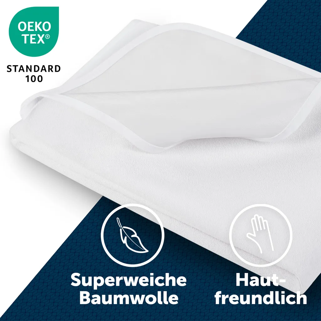 Blumtal Protège-Matelas 90x200 set de 2 Imperméable en Coton Blanc - 5