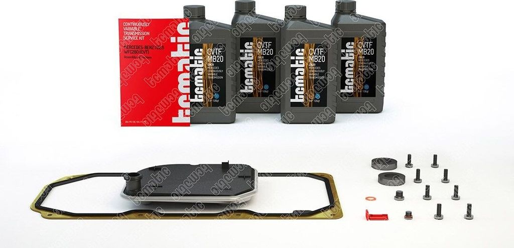 TCMATIC Ölwechselkit für Automatikgetriebe Satz CVT (stufenlos) 4L passend für MERCEDES-BENZ A-Klasse (W169) 722.8 WFC 280