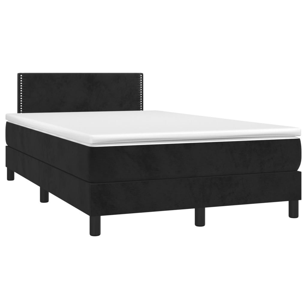 Ankonbej Boxspringbett mit Matratze Schwarz 120x190 cm Samt