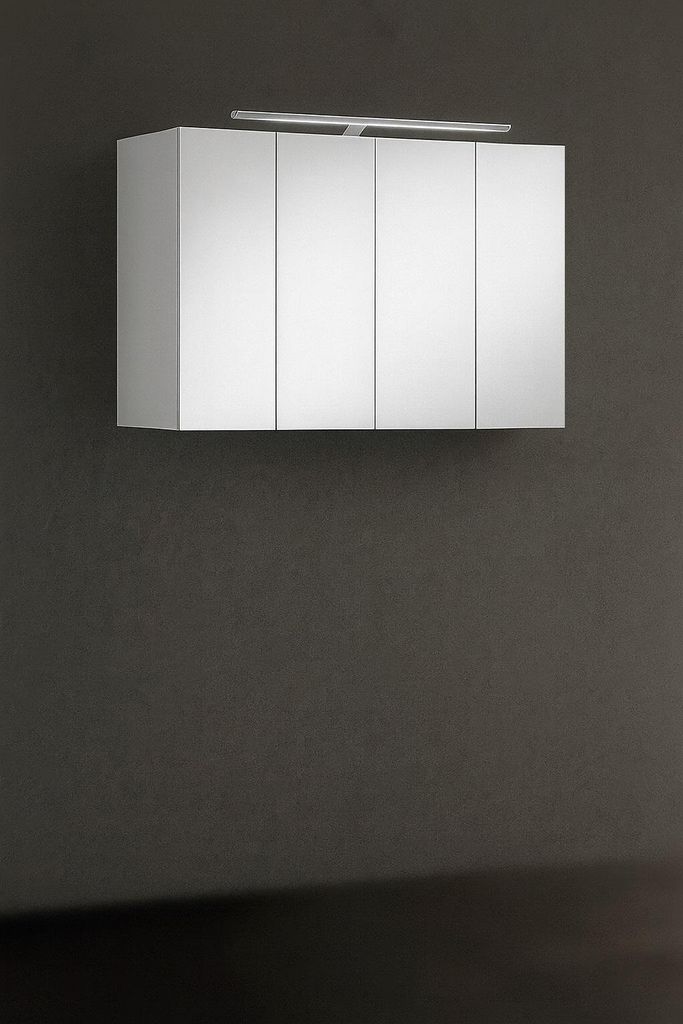 SAM® Badezimmer Spiegelschrank 120 cm Hochglanz weiß ZÜRICH Produktbild 