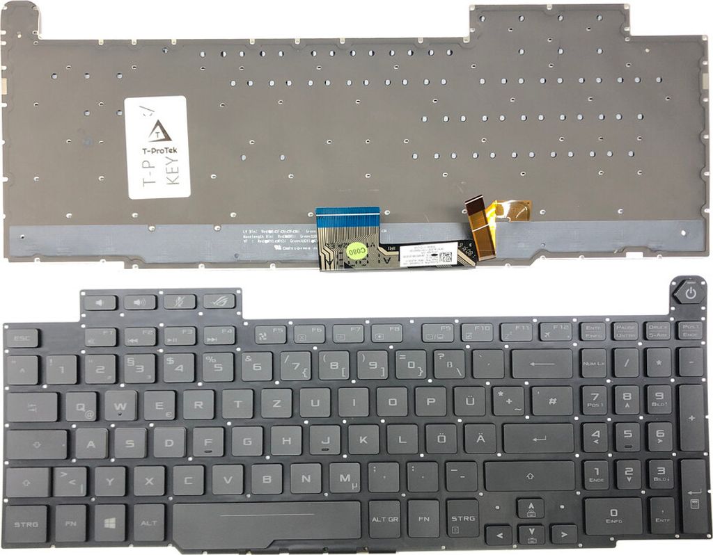 DEUTSCHE - Schwarz Tastatur Keyboard mit Beleuchtung kompatibel für Asus ROG Zephyrus M GM501