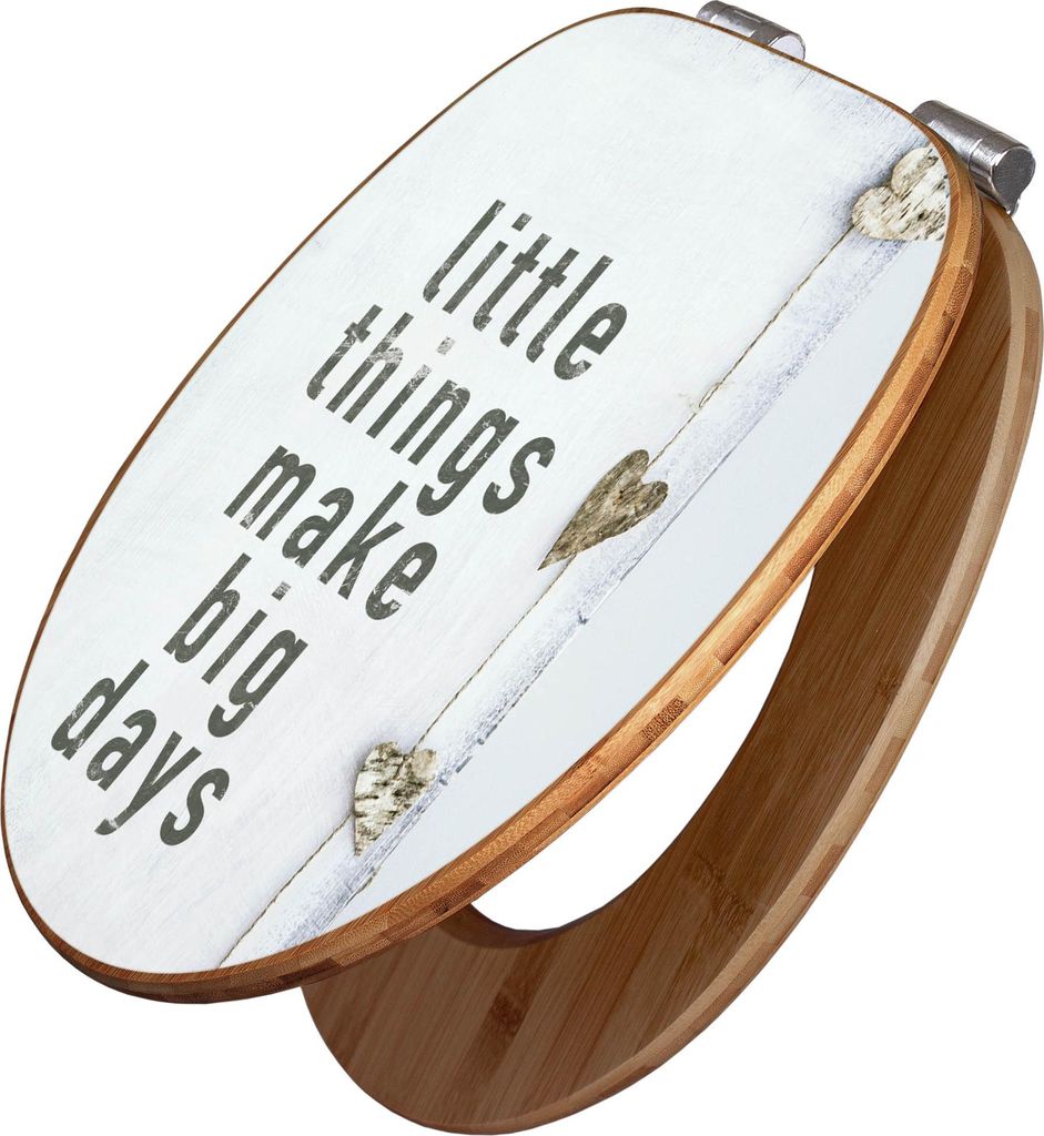 banjado Design WC Sitz Bambus Absenkautomatik -Little Things - Toilettendeckel mit Absenkautomatik Holz/hochwertiger Bambus Klodeckel/WC-Sitz für ...