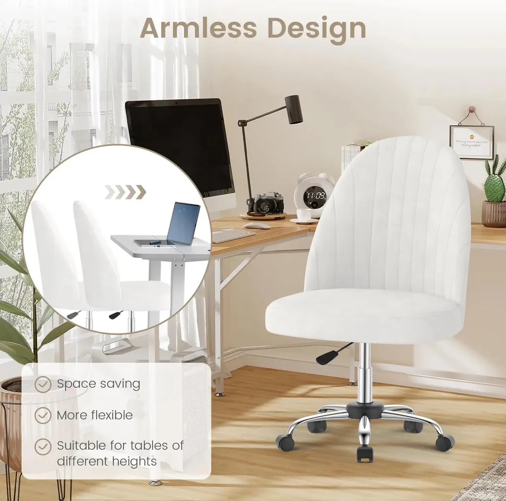 Tabouret à roulettes réglable avec dossier ergonomique blanc moderne