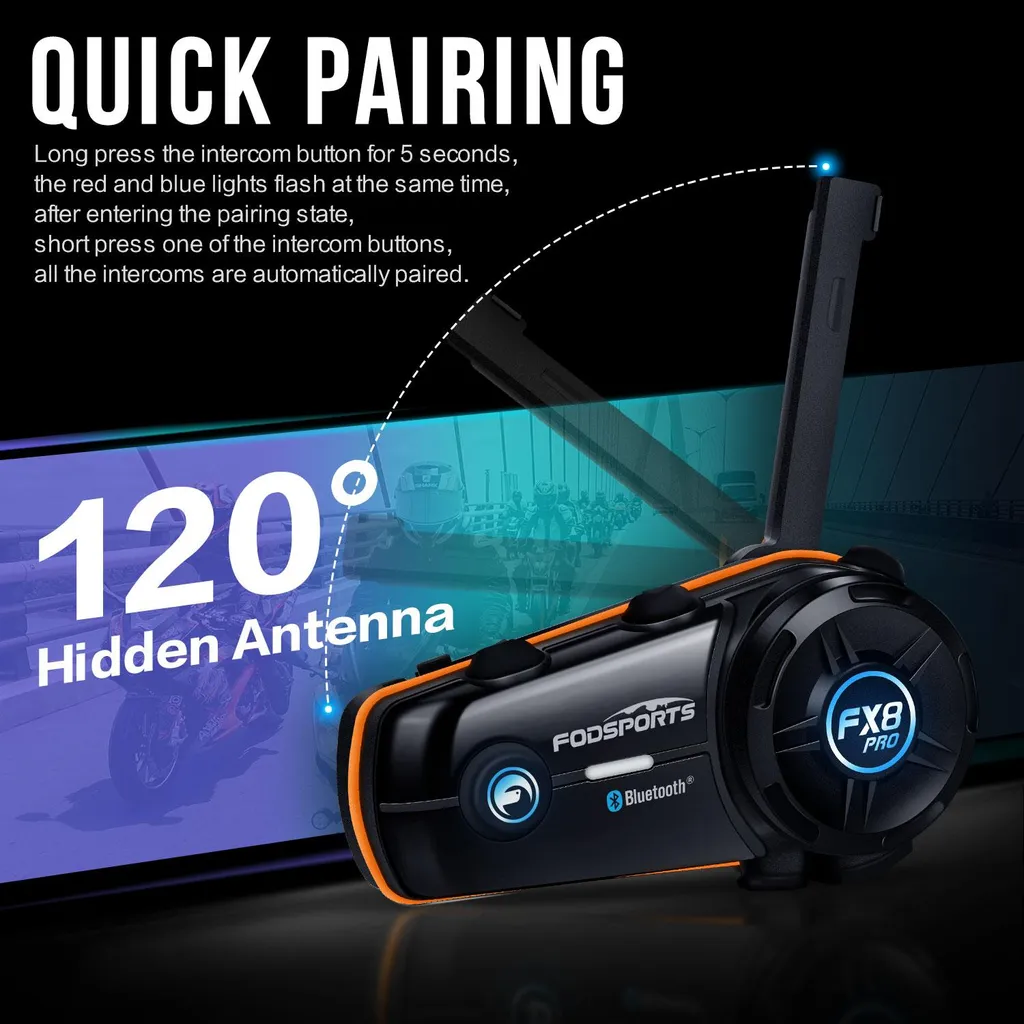 Intercom Moto FX8 Pro : Ne Perdez Plus le Contact grâce au Double Bluetooth - 3