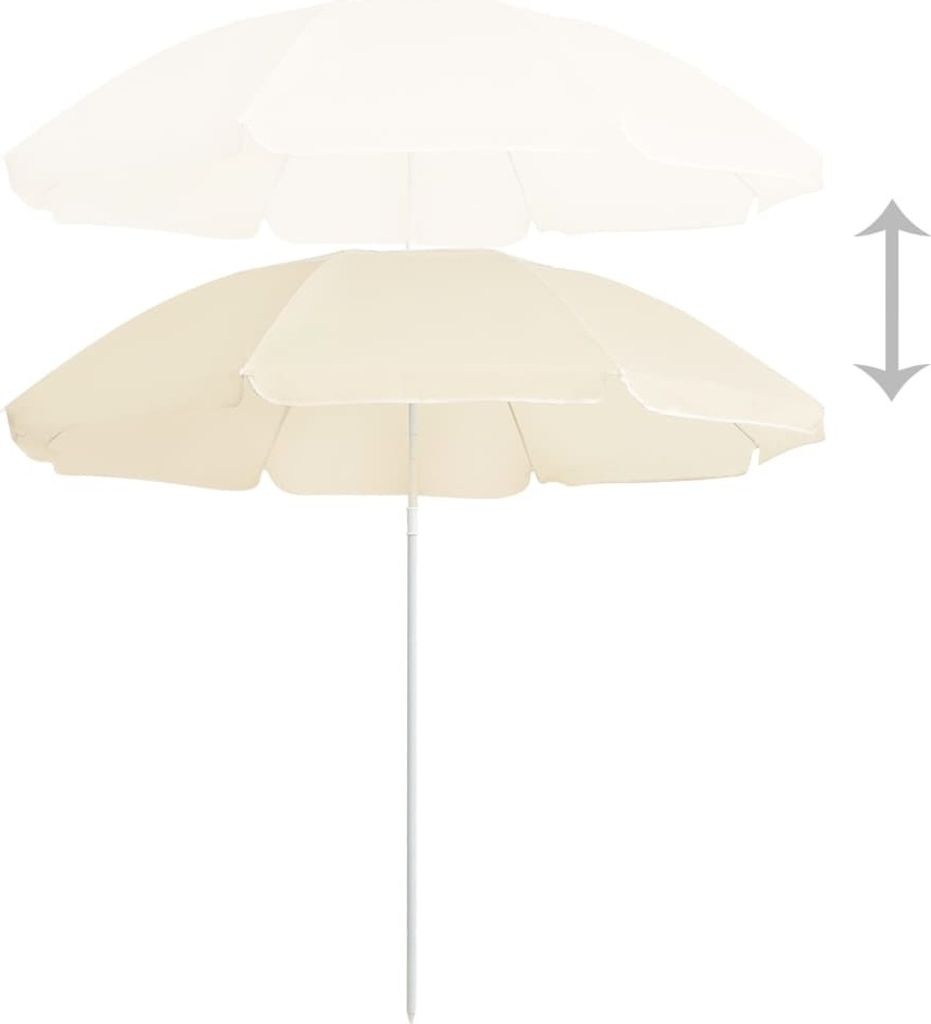 vidaXL Parasol avec mât en acier couleur sable 180 cm Image du produit 