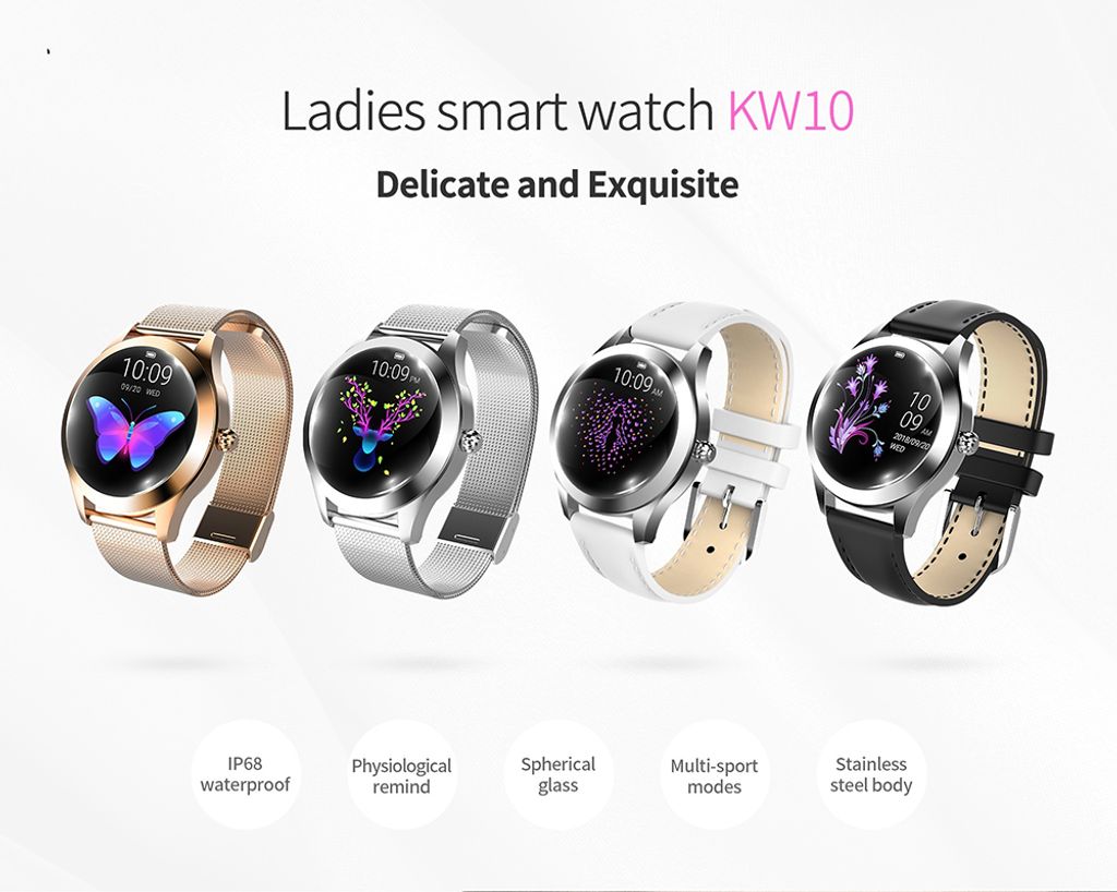 Damen Smartwatch Smart Uhr Wasserdichte HerzRate Fitness Tracker Pulsuhr Armband 