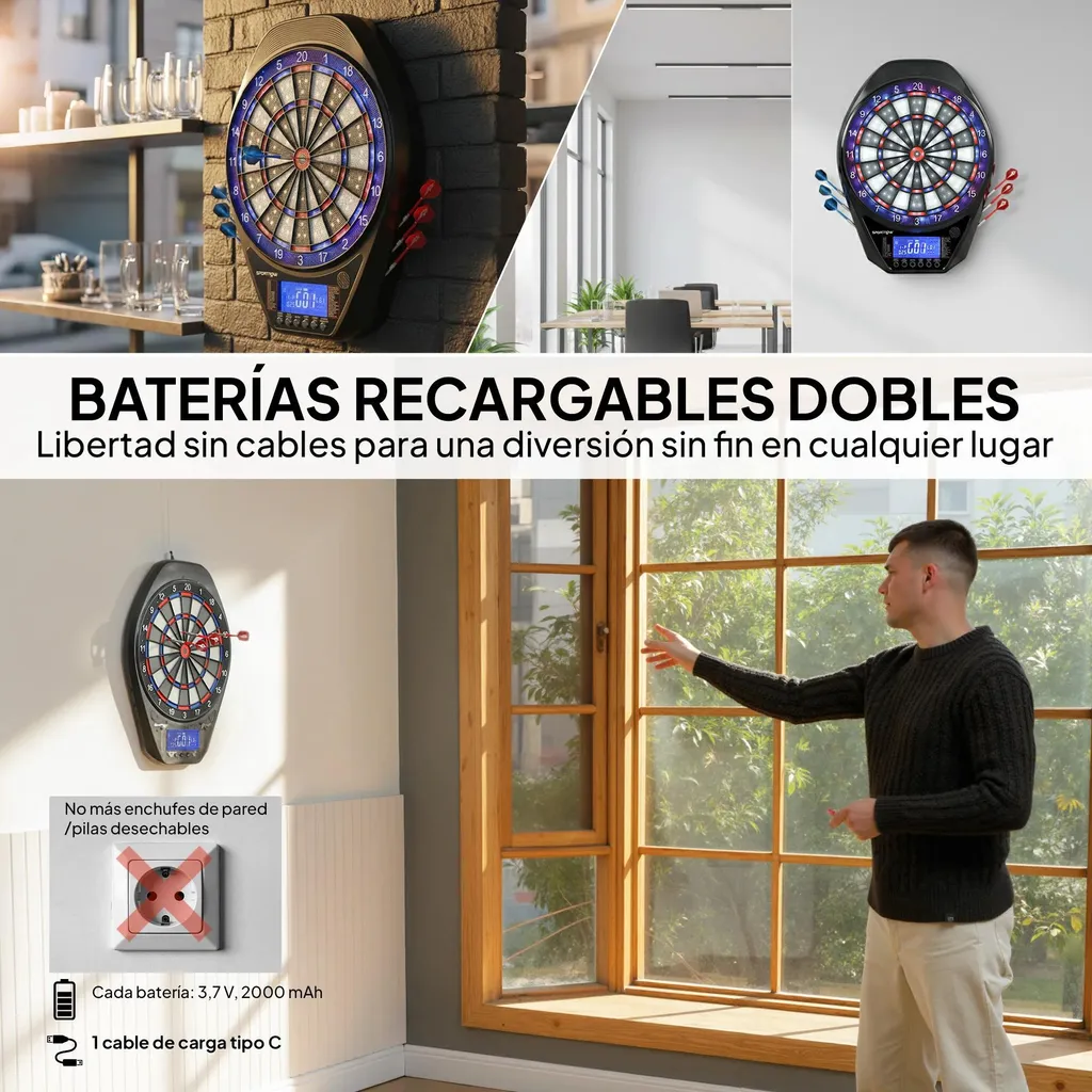 Tableau de fléchettes électronique écran LED 2235 programmes de jeu