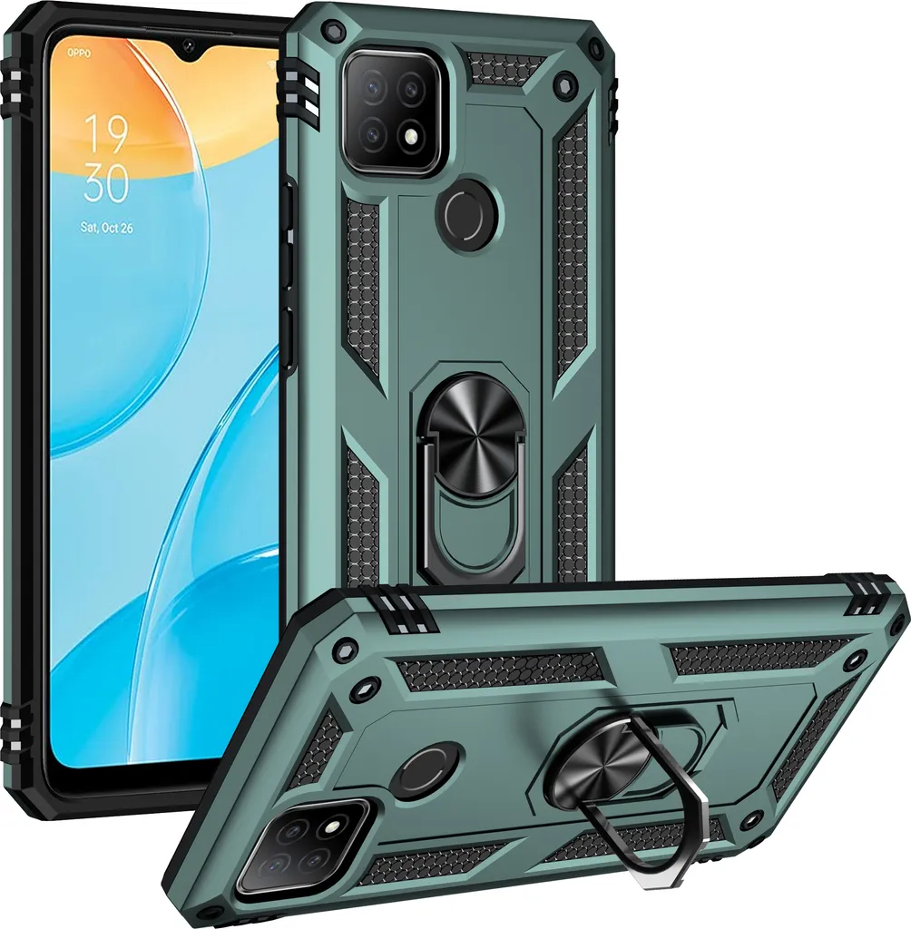 Custodia OPPO A15 / A15S Resistente Verde - Ideale per Famiglie e Lavoro