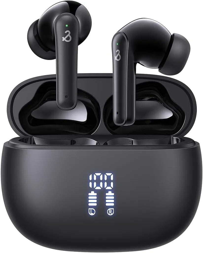 Cuffie Bluetooth, cuffie senza fili Bluetooth 5.3 con 6 microfoni ENC, cuffie In Ear Bluetooth con bassi profondi HiFi Stereo, riduzione del rumore, 50h