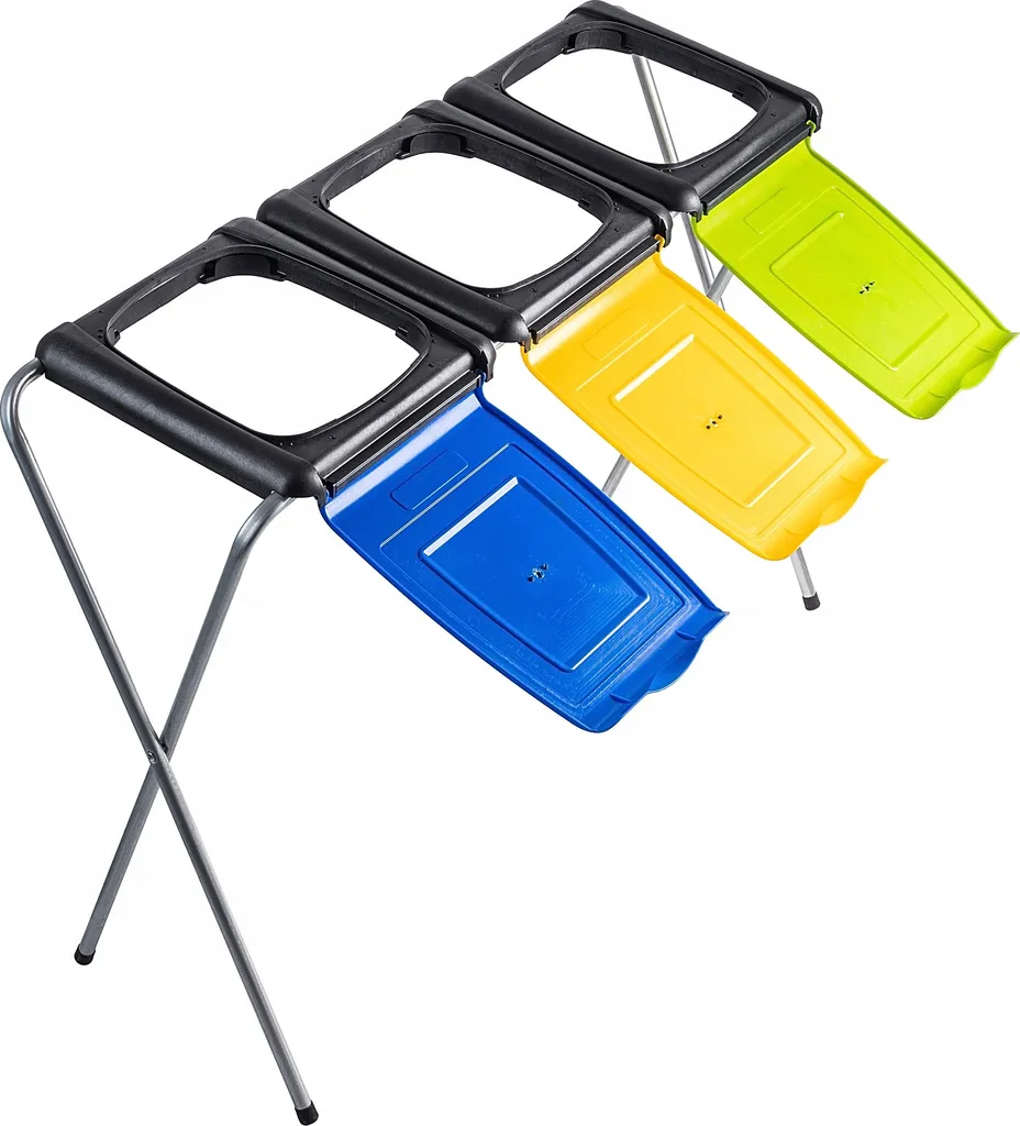 KADAX Support Tri Sélectif Amal à 3 Compartiments Vert Bleu Jaune