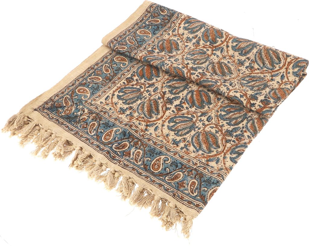 Blockdrucktuch, Handgearbeiteter Überwurf, Strandtuch 120*165 cm - Design 1, Mehrfarbig, Baumwolle, Bettüberwurf, Sofa Überwurf