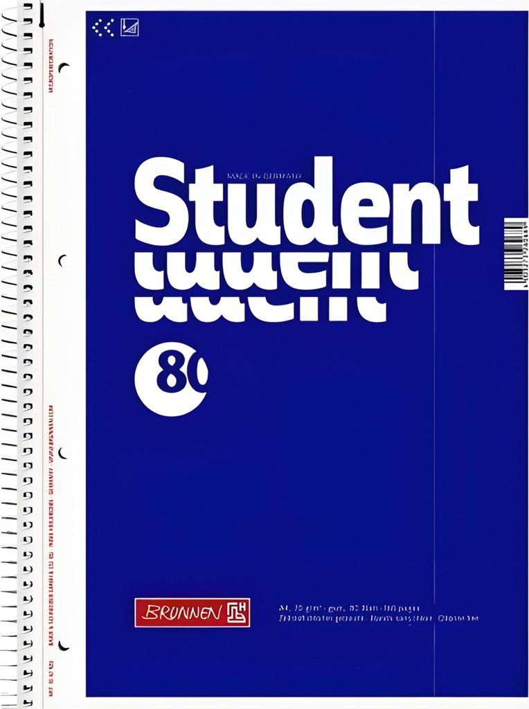 BRUNNEN 1067925 Collegeblock Student A4 liniert, mit Rand, Produktbild 