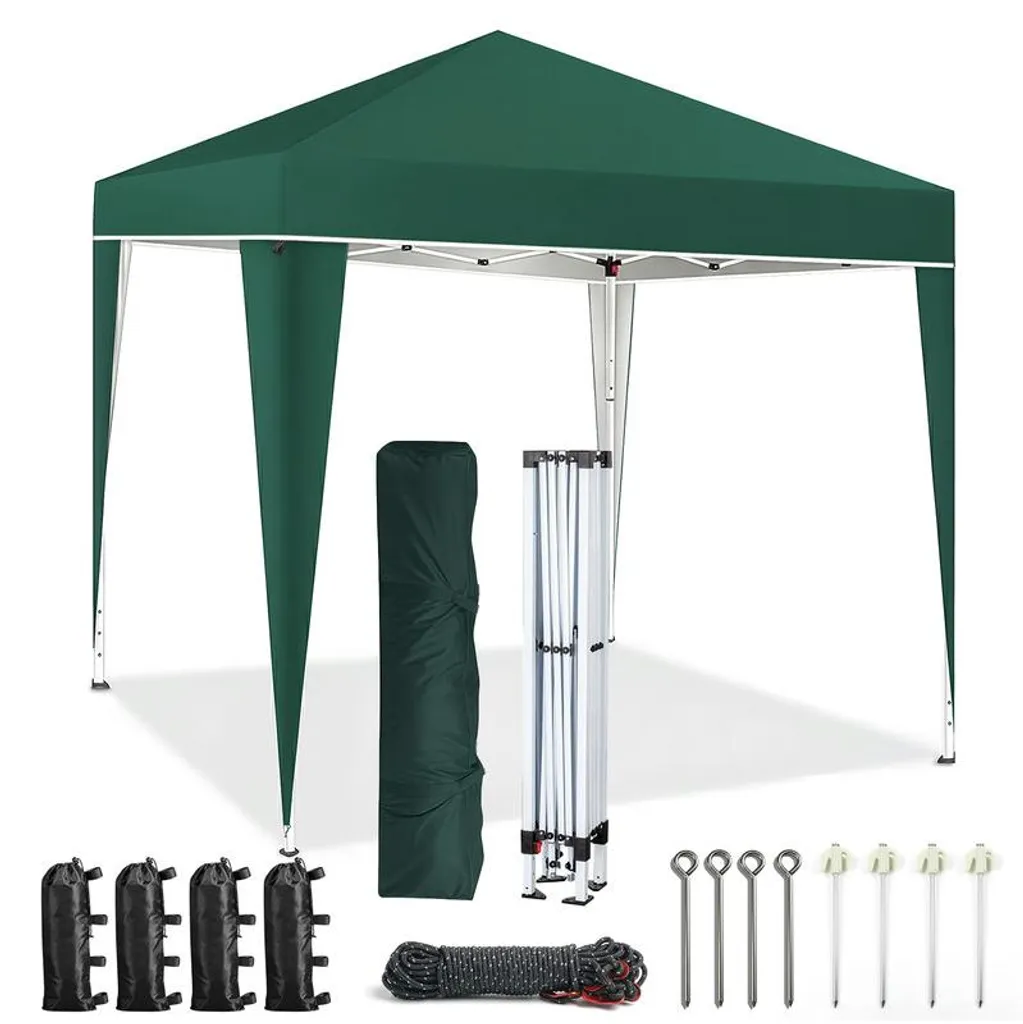 Tente de jardin 3x3m pliable pour événements et camping couleur vert foncé