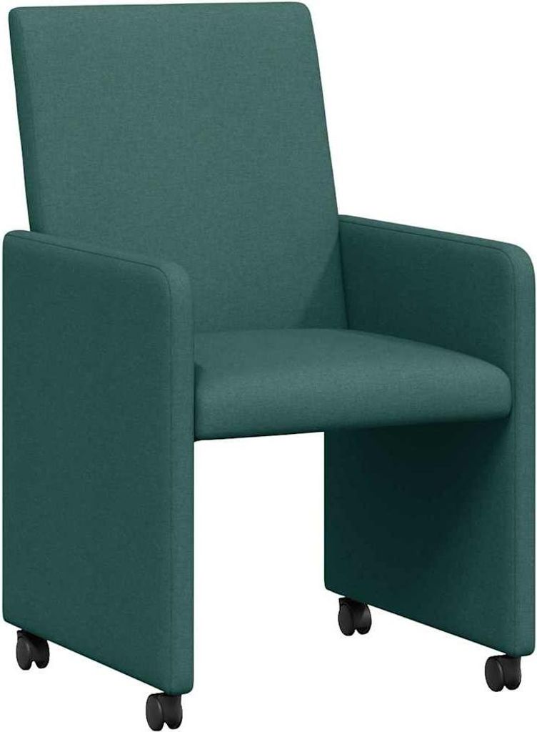 vidaXL Esszimmerstühle mit Rollen 2 pcs Dunkelgrün 57 x 66 x 94 cm