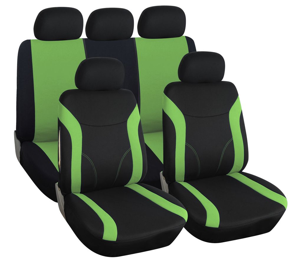 7x LUX Sitz Schwarz Sitzbezüge Schonbezüge für VW PEUGEOT OPEL RENAULT SEAT FIAT