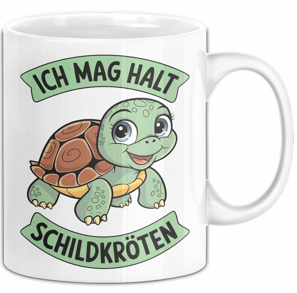 Schildkröte Tierliebhaber Tasse Geschenk Lustige Geschenkidee Spruch Ich Mag Halt Schildkröten (Weiß)