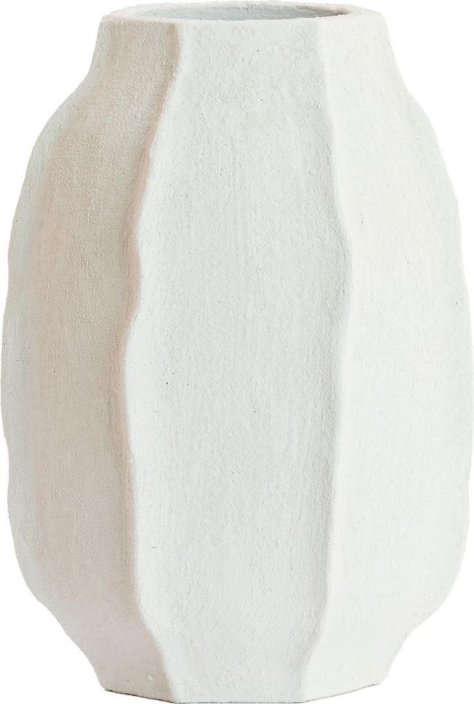 Light & Living Vase Saphira aus Stein mit matter weißer Oberfläche - Ø29x42 cm