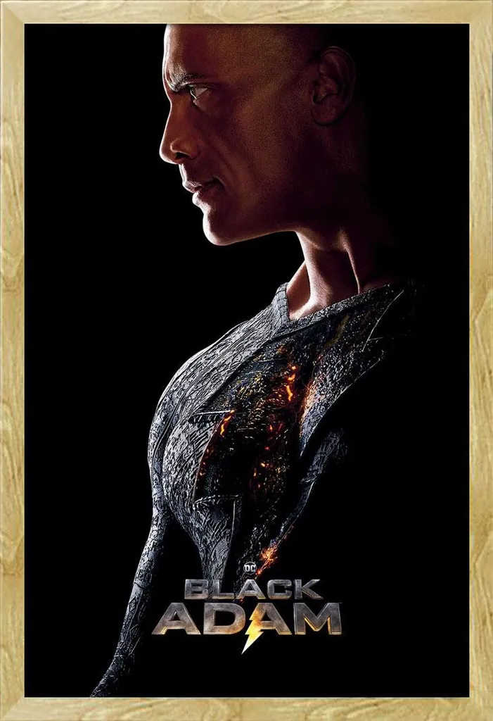 Décoration Murale Black Adam - Poster Géant Encadré pour Bureau et Salon