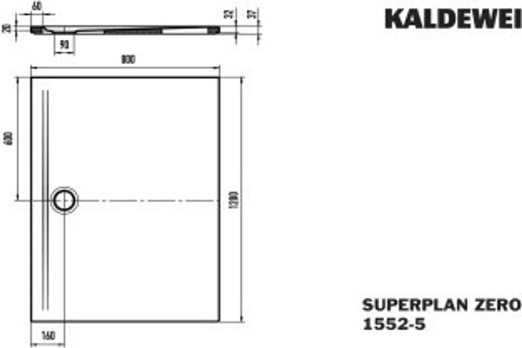 Kaldewei 355247982672 DW SUPERPLAN ZERO Mod.1552-5, 800 x