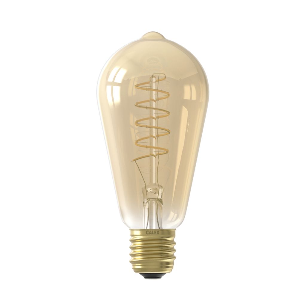 A single Edison-style LED light bulb with a spiral filament, presented against a white background.