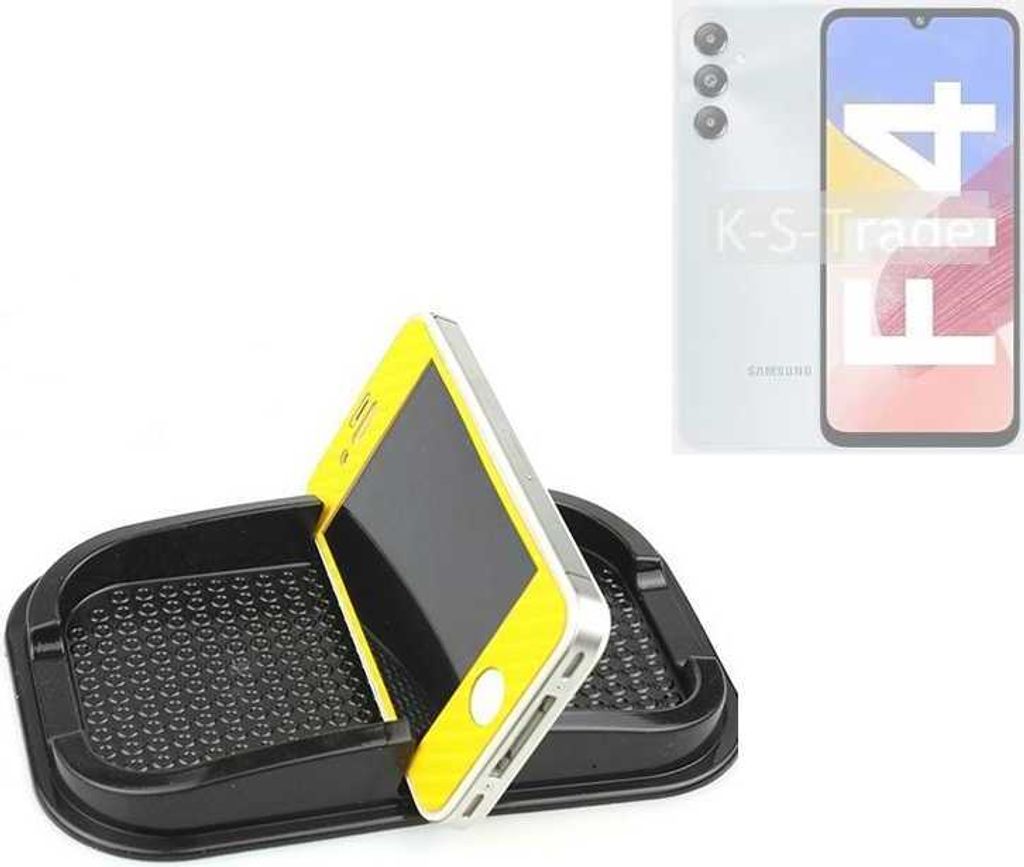 K-S-Trade Auto Anti Rutsch Matte Smartphone-Halter kompatibel mit Samsung Galaxy F14 4G Haft Pad Armaturenbrett Handy-Halterung Silikon