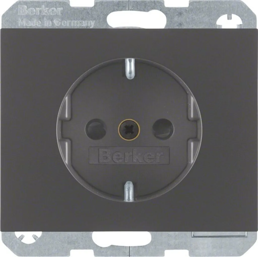 Prise électrique anthracite mat pour salon et bureau série Berker - 2