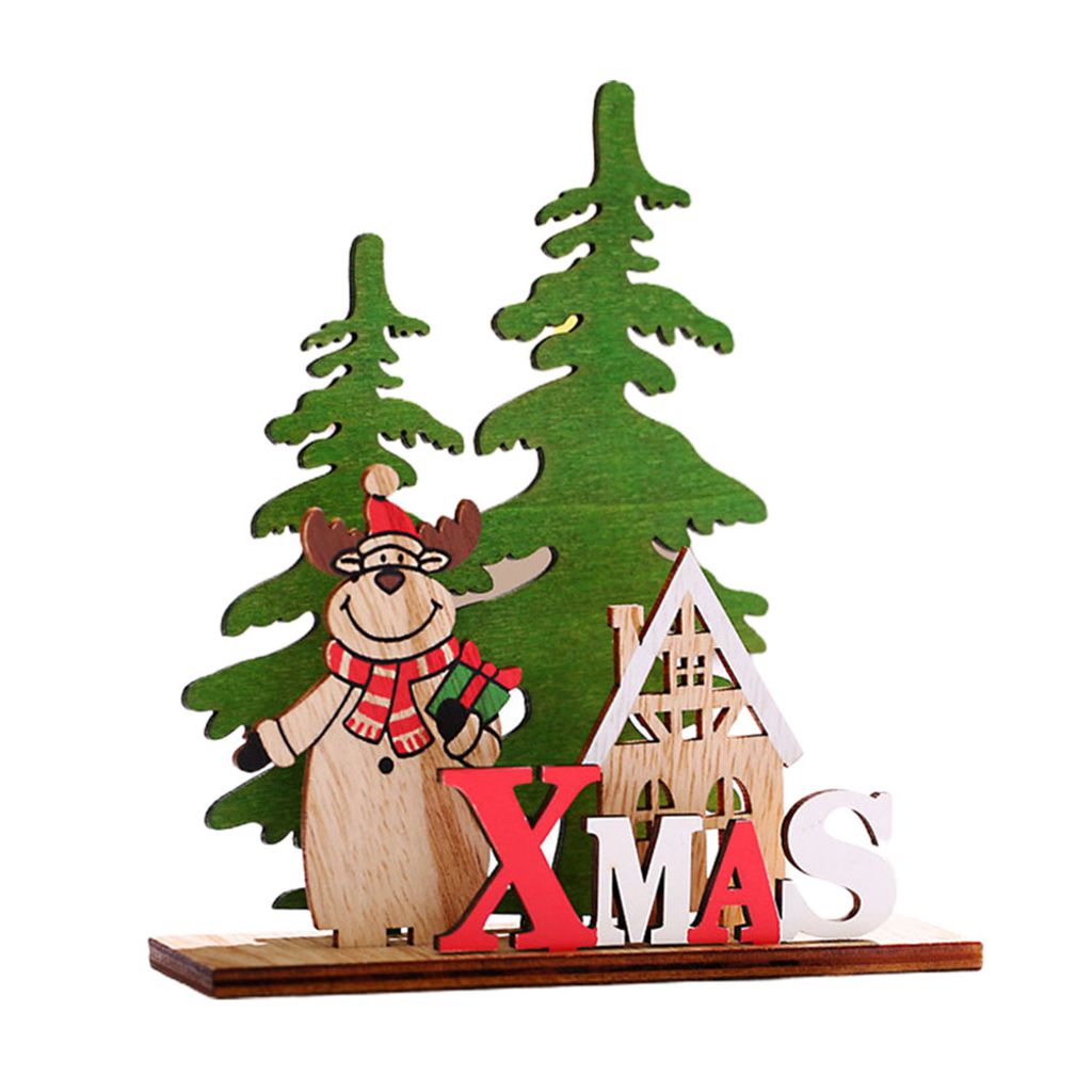 Weihnachtsbaum Elch Santa Diy Craft Hölzer Desktop Nachbildung Weihnachtsmas-Elch