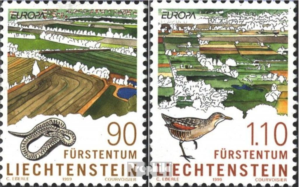 Briefmarken Liechtenstein 1999 Mi 1190-1191 (kompl.Ausg.) postfrisch Natur- und Nationalparks