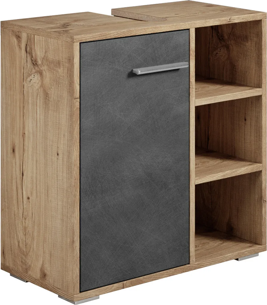 Meuble sous lavabo Badplaats Neptunus 60x30 cm Chêne et Gris Foncé