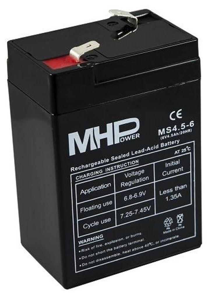 Baterie MHPower MS4.5-6 VRLA AGM 6V/4,5Ah Produktbild 