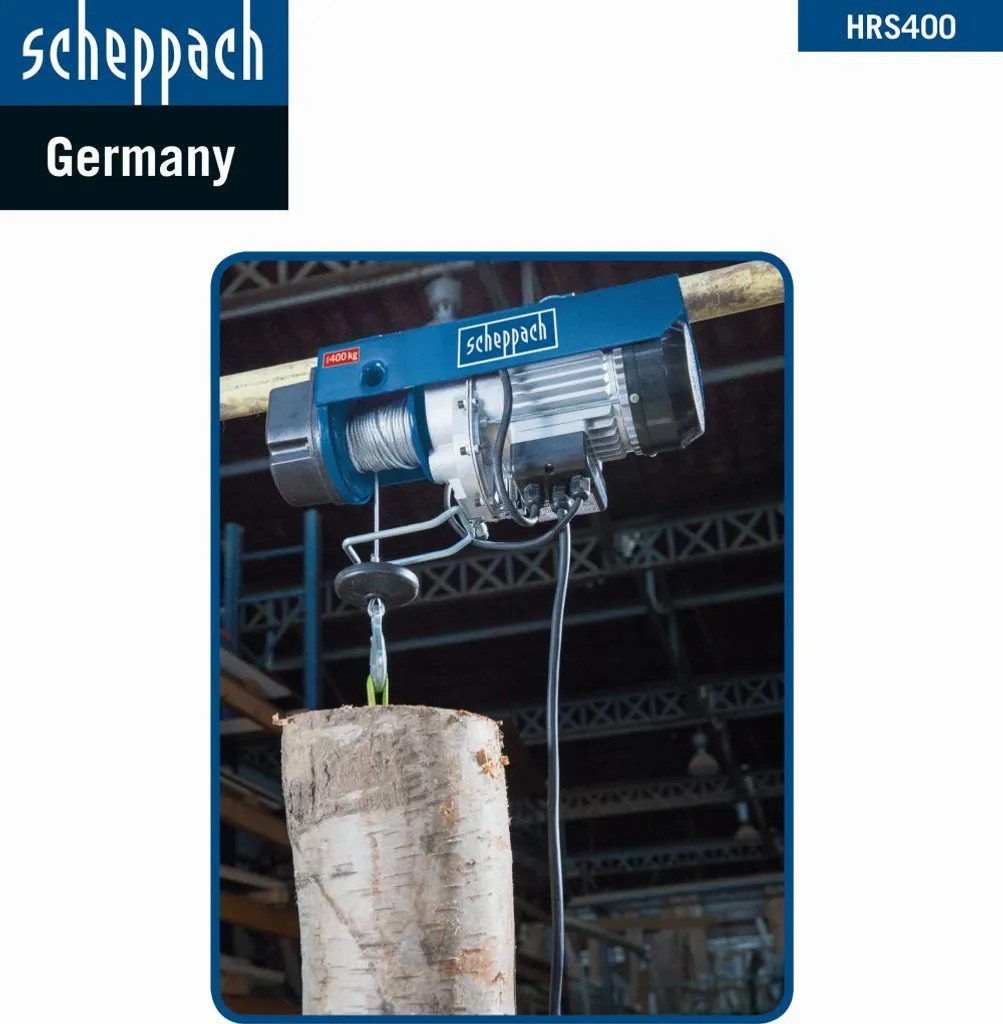 Palan Électrique HRS400 Scheppach 780W avec Capacité Variable 200/400kg - 10