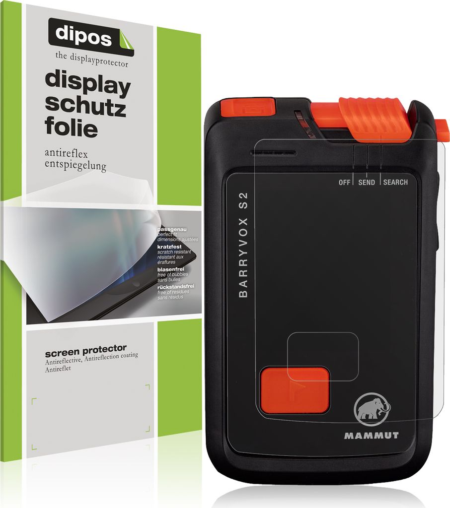 2x Schutzfolie für Mammut Barryvox S2 matt Displayschutzfolie Folie Display Schutz dipos