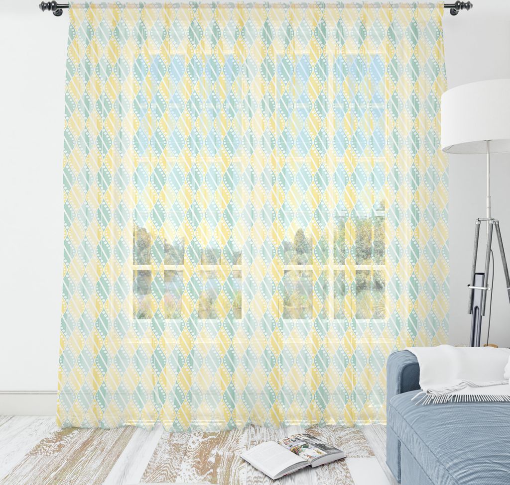 ABAKUHAUS Abstrakt Wandteppich, Gepunktete Pastellton künstlerische Muster mit geometrischen Elementen, Wohnzimmer Schlafzimmer seidiges Satin Wa...