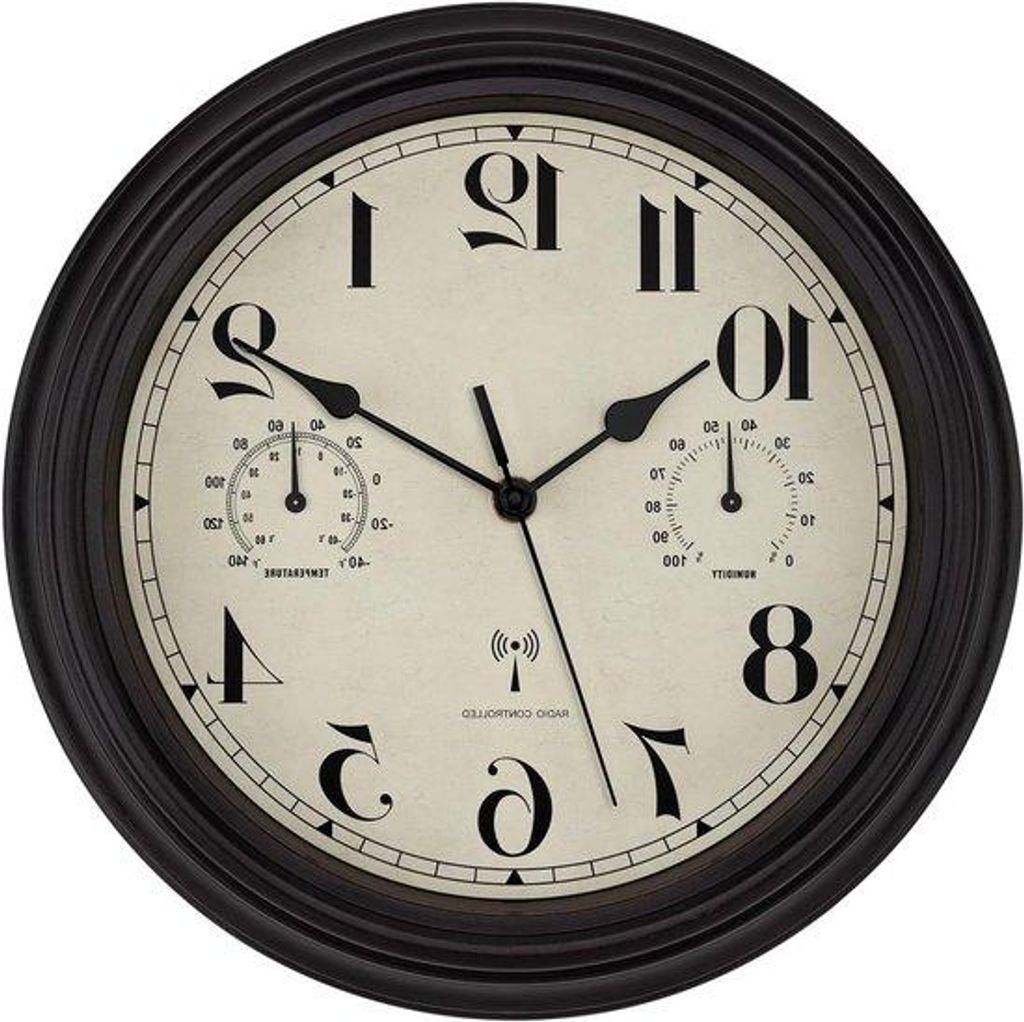 Drahtloser Wettermelder mit Temperaturanzeige und Hygrometer, rauscharmer Retrodesign, geeignet für Terrasse, Bad, Küche