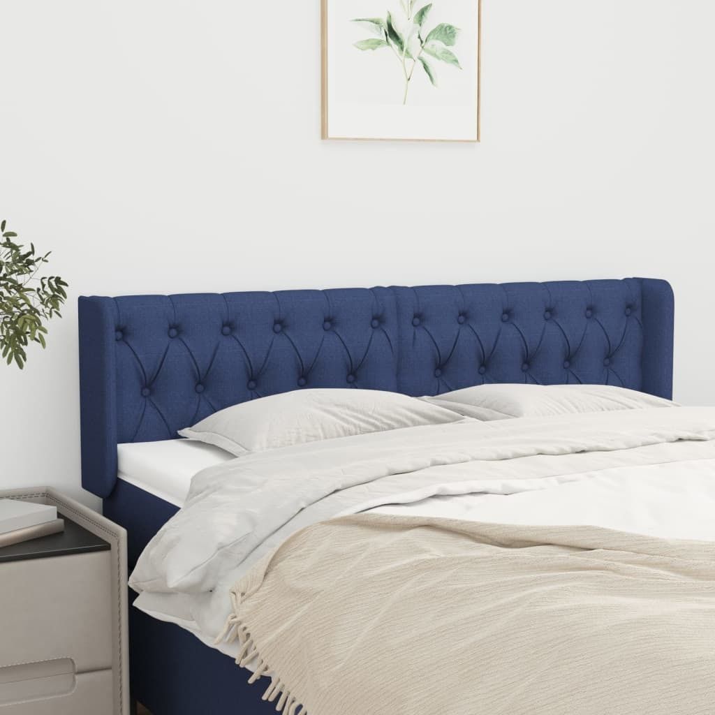 Maison Exclusive - Kopfteil mit Ohren Blau 163x16x78/88 cm Stoff
