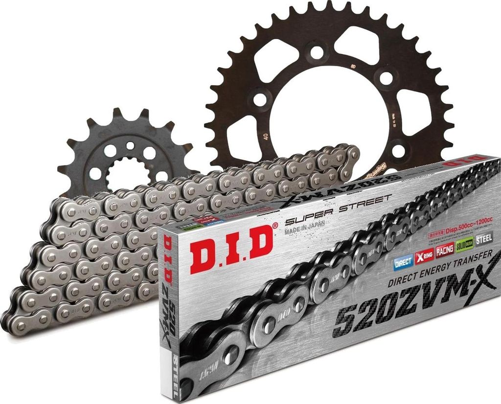 DID Kit Alu (schwarz) Kompatibel mit DUCATI 750 Sport 00-01 15-40-098 DID520ZVM-X Endlos