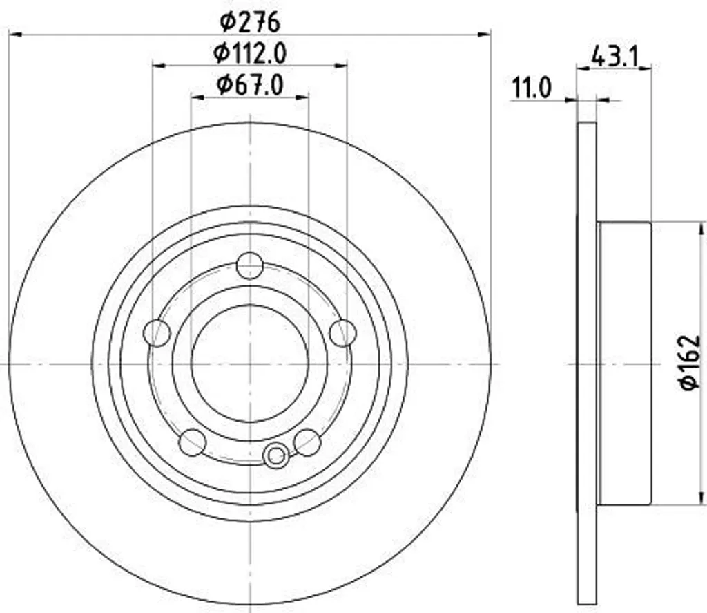 Disque de frein HELLA 8DD 355 133-061 pour Classe A W177 et CLA C118
