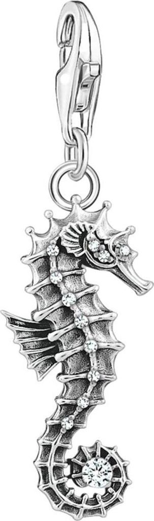 Thomas Sabo Charm-Anhänger Seepferdchen 925 Sterlingsilber geschwärzt Zirkonia