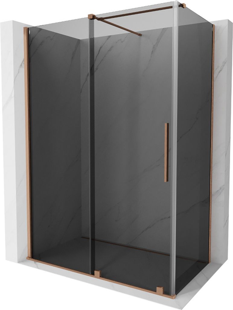 Mexen Velar Schiebedusche 160x100 cm Graphit, Gebürstetes Kupfer