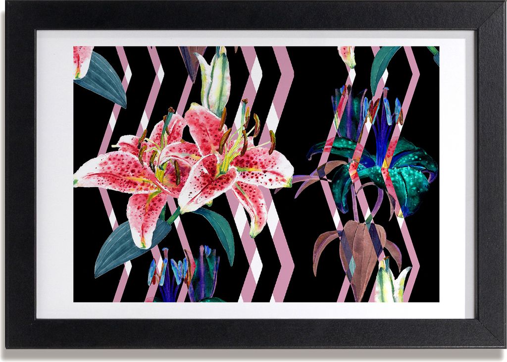 Bild 30x20 MDF-Rahmen, Wandkunst Tropical Lilie