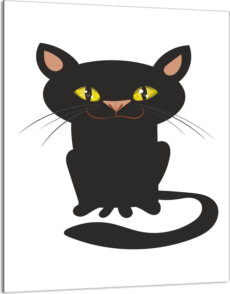 Herdabdeckplatte 40x52 Glaskeramikkochfeld Abdeckung Spritzschutz Glasplatte Deko Schneidebrett, Katze Weiß