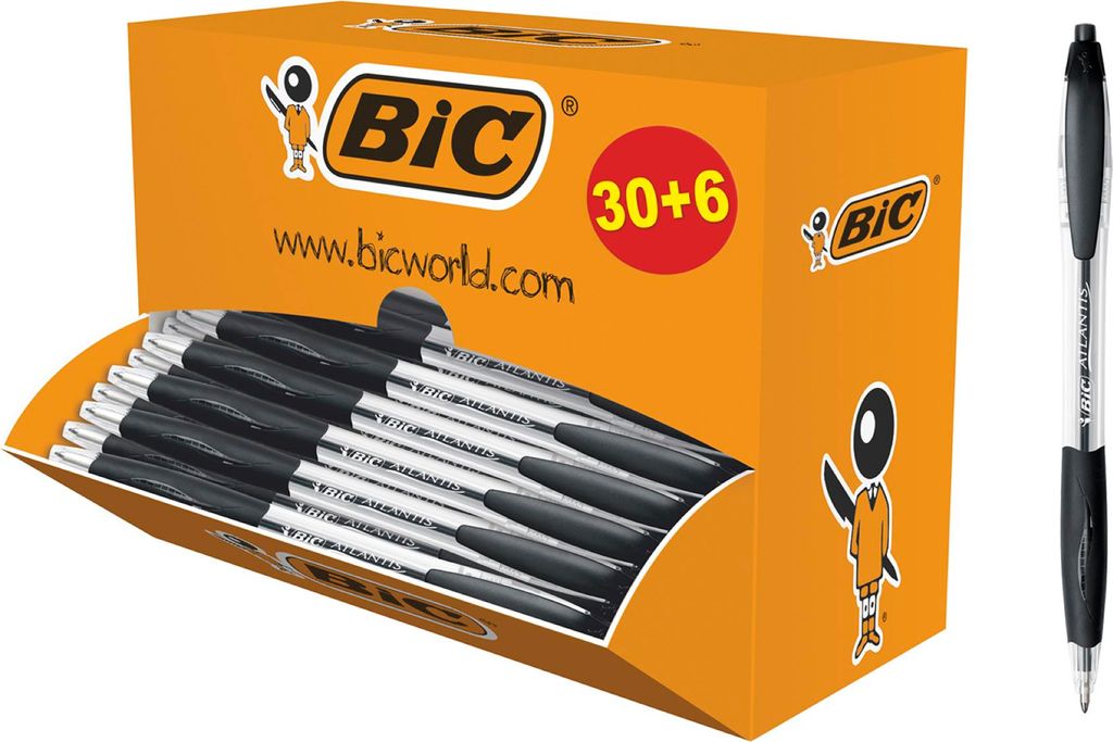 BIC Kugelschreiber Atlantis Classic 920287 0,4mm sw 30+6St.