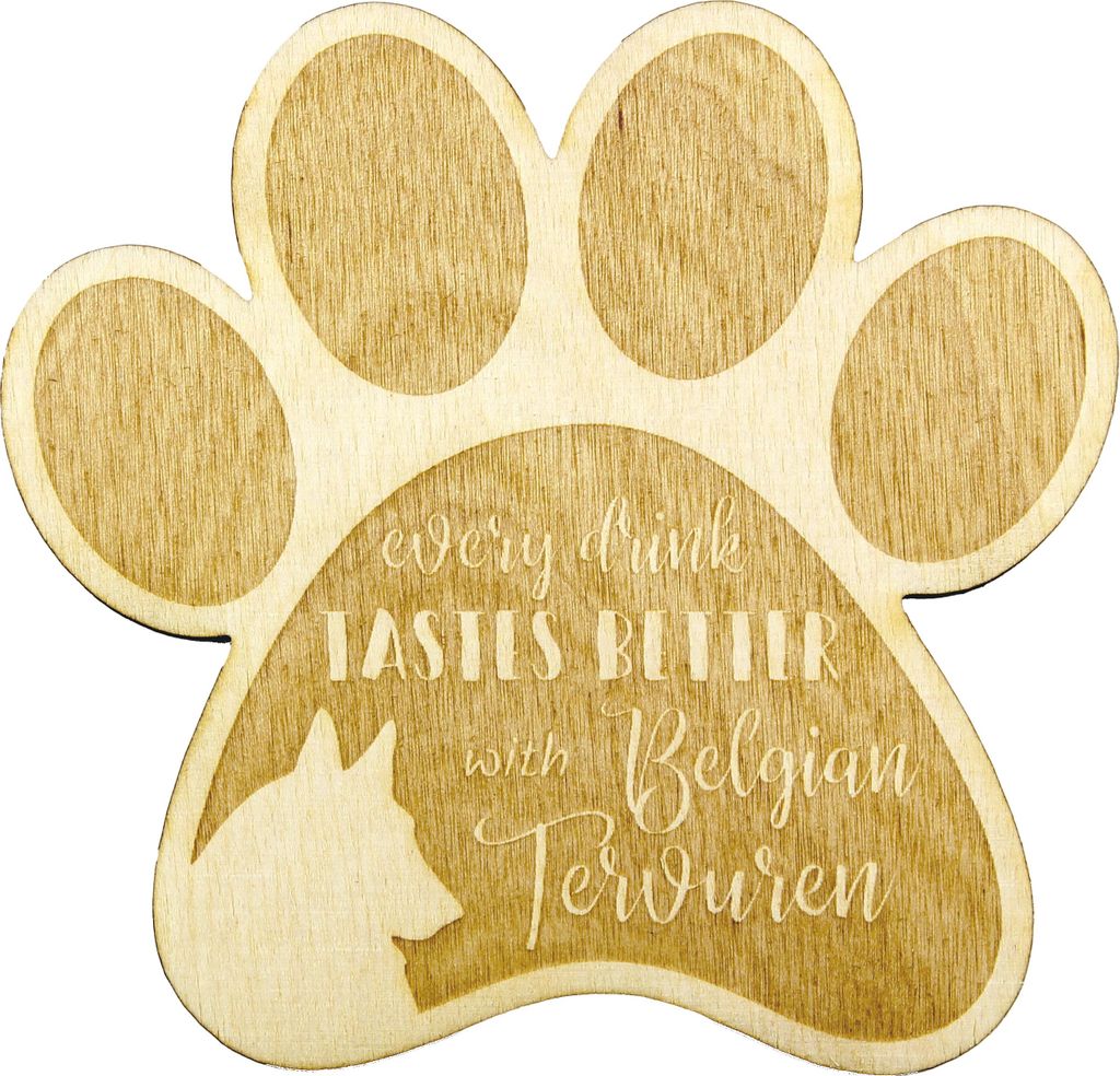 Tervueren Belgischer Schäferhund - Tasse Untersetzer, graviert Untersetzer mit Hund, Geschenk für Hundeliebhaber von Art-Dog Marke