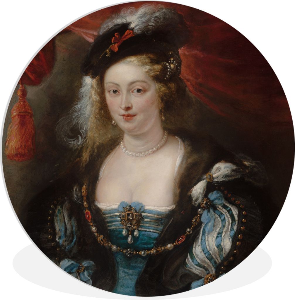 MuchoWow Rundes Wandbild - Runde Bilder Porträt einer Frau - Gemälde von Peter Paul Rubens Ø 90 cm Kreis Wanddekoration Kunststoff - Wandkreis...