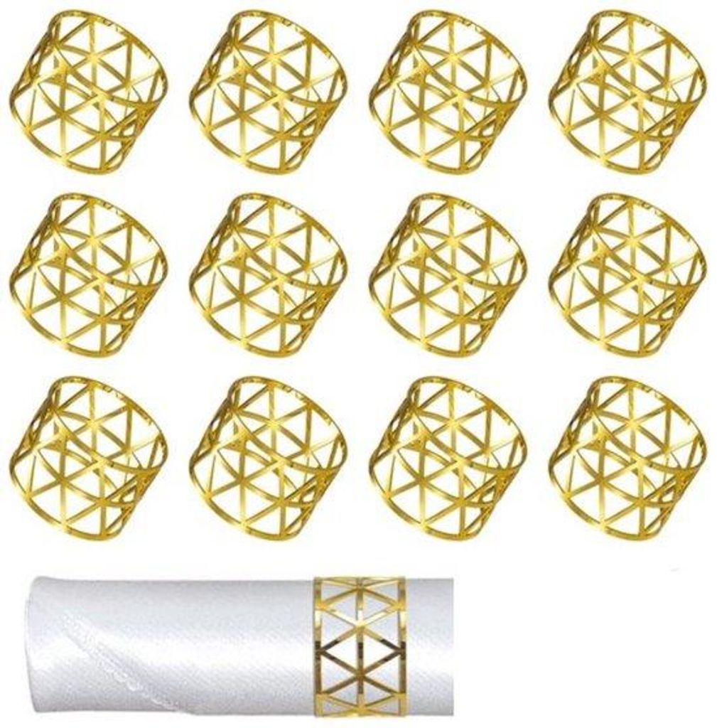 Metallene Serviettenringe Set 12 Stück goldfarben