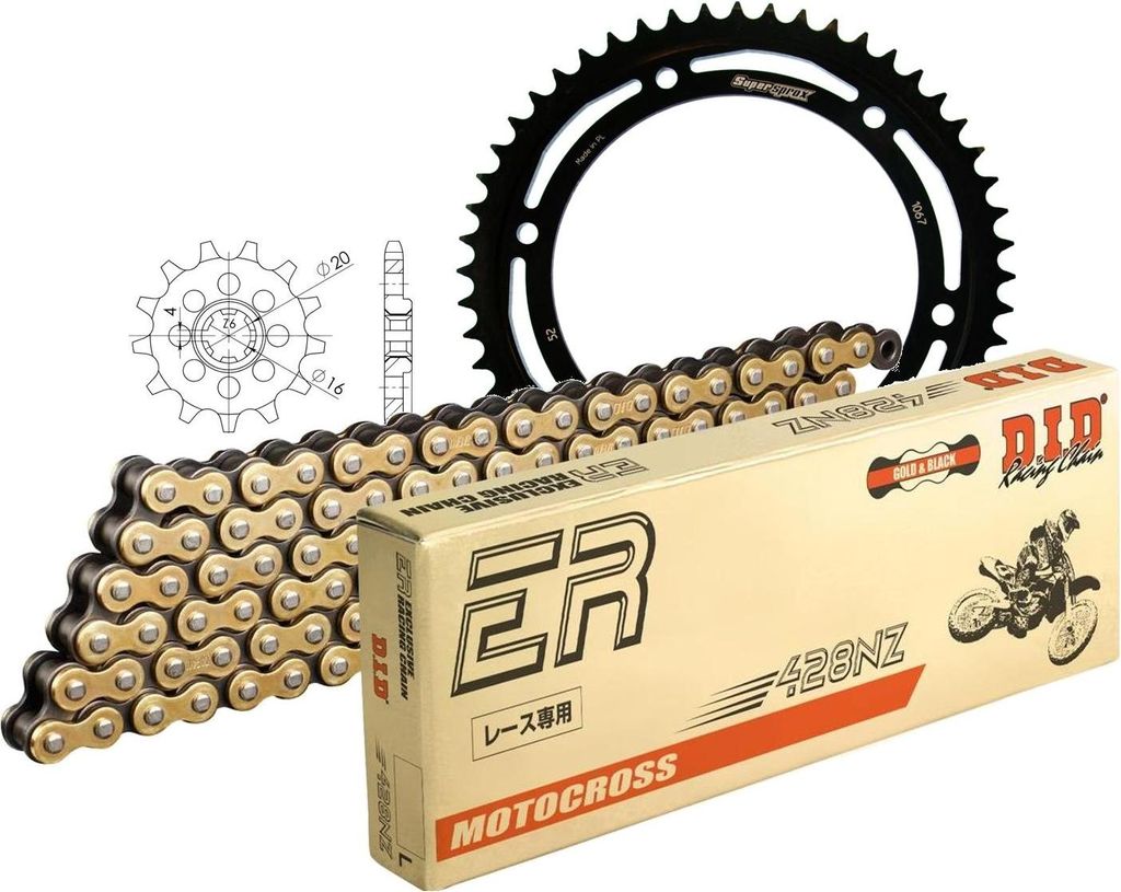 DID Kit Stahl Kompatibel mit HYOSUNG GT125 Naked 03-13/GT125 R Sup... 14-52-136 DID428NZ(G&B) Clip