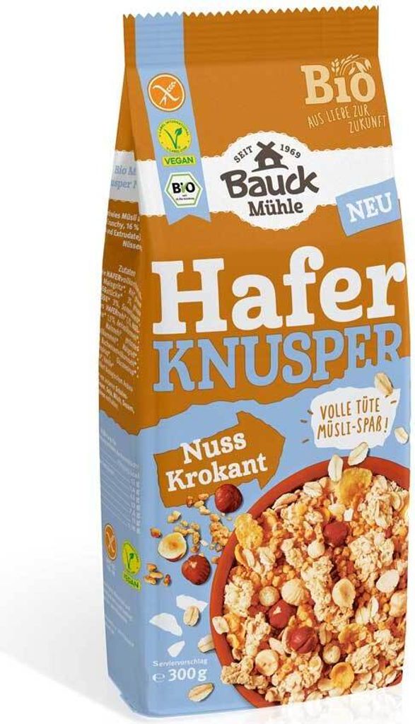Bauck Mühle Hafer Knusper Müsli Nuss Krokant 300g